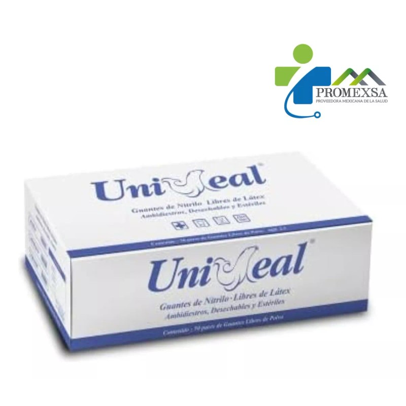 UniSeal Guantes De Nitrilo Estéril Uniseal Caja Con 100 Pzas