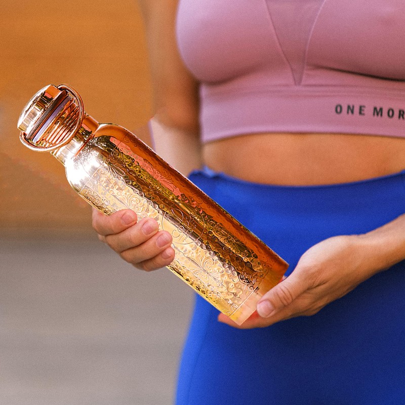 Cop29 Dual Hammered + Hand Engraved Premium Design Pure Copper