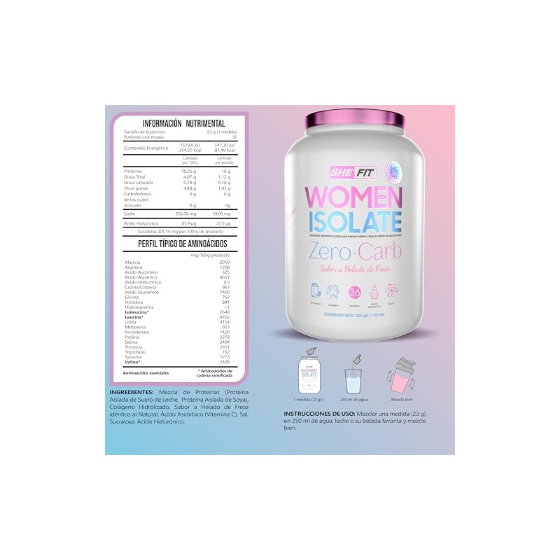 BHP NUTRITION- SHE FIT WOMEN ISOLATE ZERO 1.82 LBS |