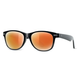 Bnus sunglasses polarized glass lens (B8132 Black/Red Flash Polarized, Glass Lens)