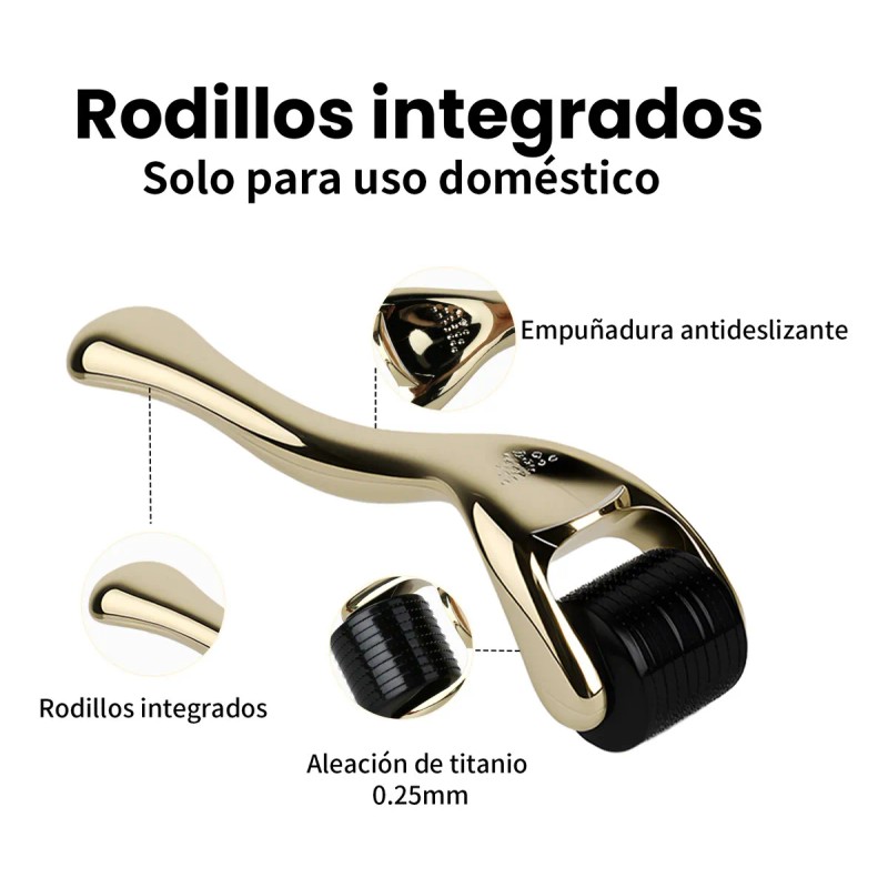 Dermaroller MEESTORY Titanio 0.25mm Microagujas 540 Agujas Facial Barba