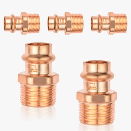 (Pack of 5) EFIELD Press Copper Fittings,1/2-Inch Press x 3/4-inch Male NPT Copper Adapters