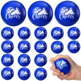 JolliLudo 20 Pcs Cheer Stress Balls Cheer Team Gifts Bulk Pom Pom Cheerleader Teams Gifts 2.36 Inch Stress Relief Ball for Cheerleading Teammates Party Supplies