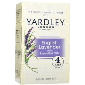 Yardley London English Lavender with Essential Oils Soap Bar, 4.25 oz Bar (Pack of 4)