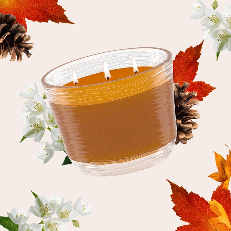 Glade Cashmere Woods, Fragrance Candle Infused with Essential Oils, Air