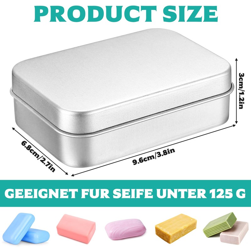 Tenbrachian 2 Pcs Travel Soap Cases, 150 ML Aluminum Soap
