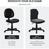 Deisy Dee Velvet Stretch Armless Office Chair Covers - Colorful