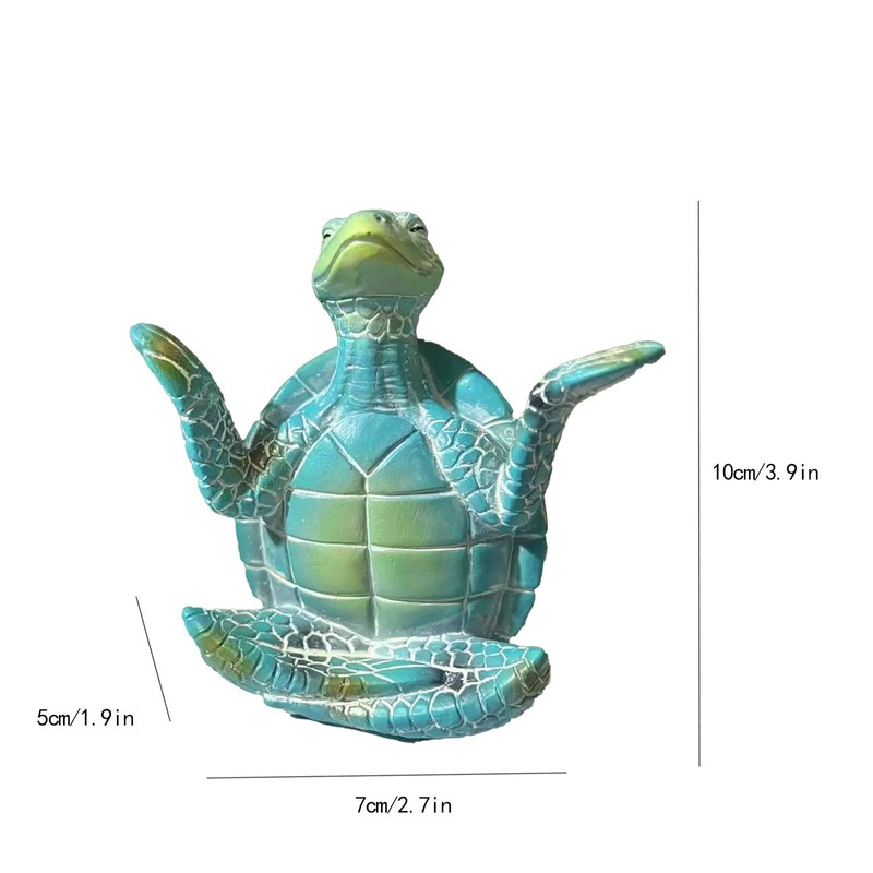 Yoga Meditation Sea Turtle Figurines, Coastal Turtle Ornaments for Garden,