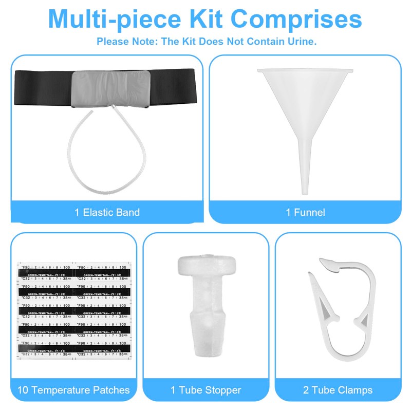35'' Concealed Urine Test Kit with Silicone Funnel & 10