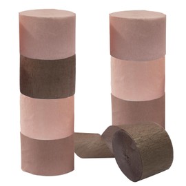 PHITUODA 8 Rolls Rose Gold Streamers 656ft, Rose Gold Crepe Paper Party Streamer Decorations for Wedding Shower/Baby Shower Birthday Valentine's Day/Decorations Party Supplies, 82ft Long