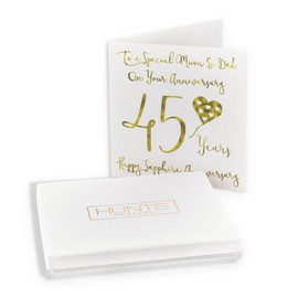 Hunts England - Boxed Mum And Dad - Parents 45th Anniversary Card - To A Special Mum & Dad On Your Anniversary - 45 Years - Happy Sapphire Anniversary - Milano Collection - Card In Keepsake Box