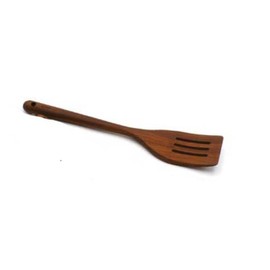 Bisetti Acacia Wood Slotted Spatula, 11.8 Inch / 30 Cm