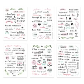 Papierdrachen 6 Sheets of Stickers for Wedding – Guest Book Wedding Anniversary – Wife Husband – Create Memories for Marriage – Gift Idea – Pink Set 1