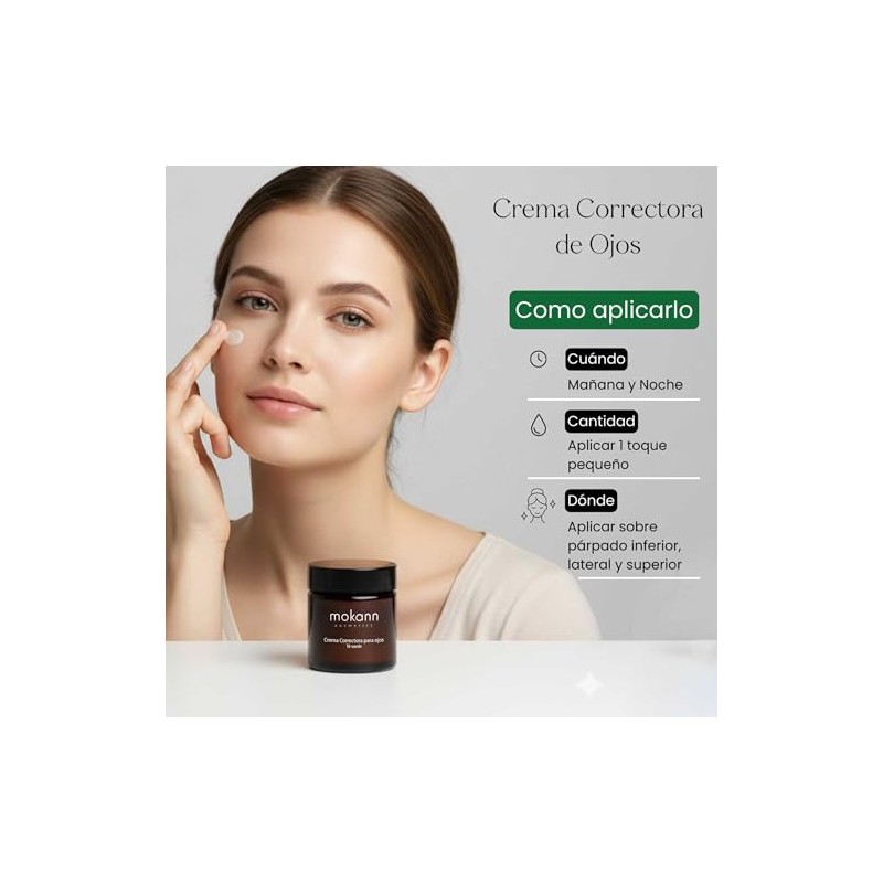 Mokkan Crema Contorno de Ojos Anti-Edad Cafeina Te Verde y