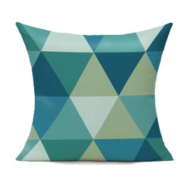 All Smiles Teal Outdoor Throw Pillow Covers 18x18 Set of 4 Colorful Fun Aesthetic Mid Century Modern Home Décor Boho Summer Cushion Cases for Patio Furniture Couch Living Room,Geometric