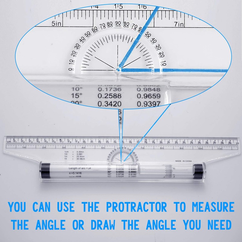 Frienda Rolling Ruler Plastic Parallel Rolling Ruler, Multifunctional Drawing Design