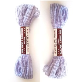 Two Skeins Light Gray 100% Virgin Wool Needlepoint, Crewel, Tapestry and Crafting Yarn
