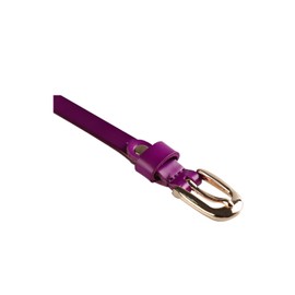 sourcing map Women Hollow Alloy Pin Buckle Solid Color Skinny Belt Purple Width 1/2"