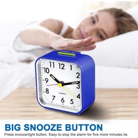 Quartz Alarm Clock | Silent Non-Ticking Glow Night Light Loud Alarm,Quartz Alarm Clock for Bedside Table, Desk, Kitchen, Bedroom - Portable for Kids, Teens
