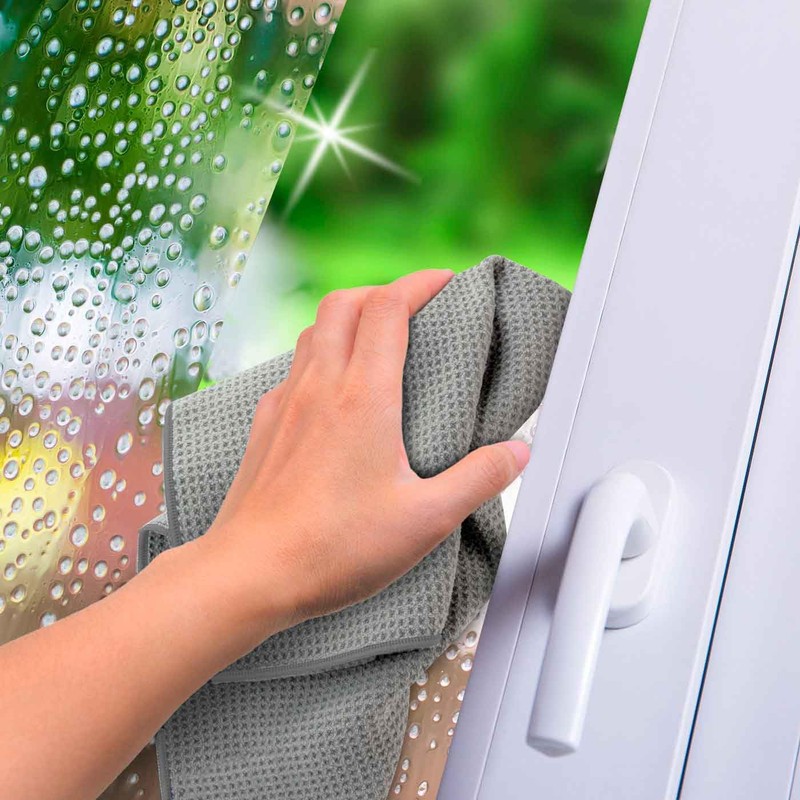 POLYCLEAN 2 x Waffle Cloths - Powerful Window Cleaning Cloth