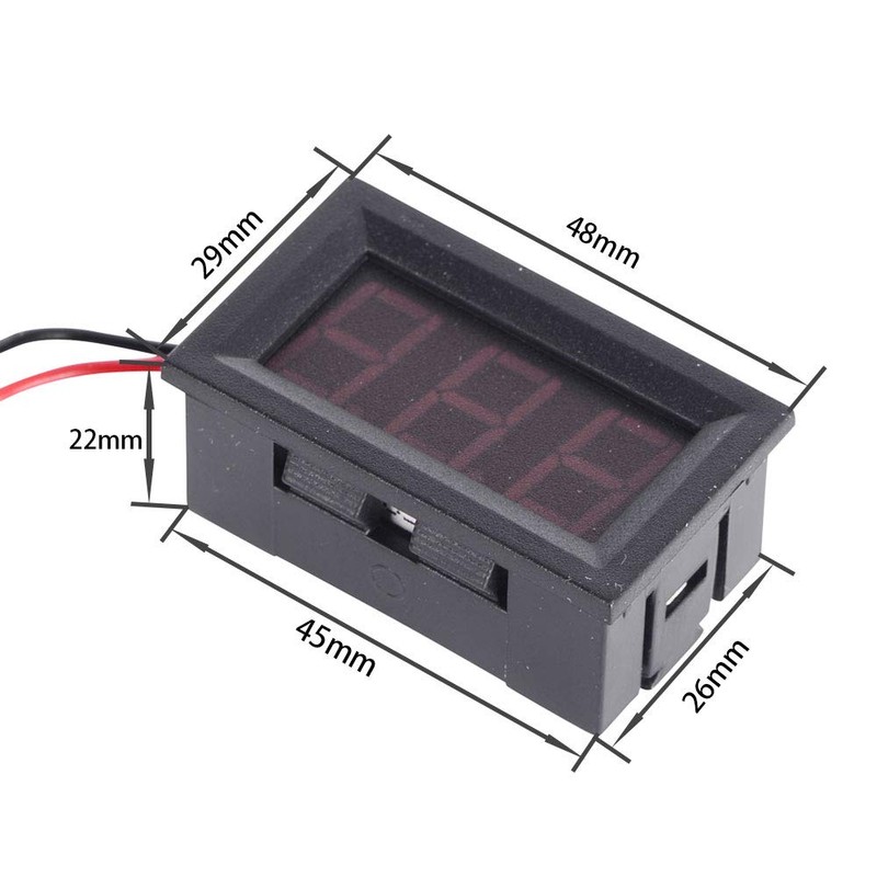 VKLSVAN 2-Piece Set 0.56" 3-Wire DC0-100V Red LED Digital Voltage