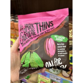 Trader Joe's 2 Pack Trader Joe's Dark Chocolate Thins Roasted Coca Nibs No Sugar Added 3.4 Oz
