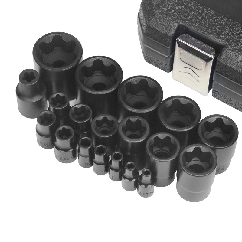 19pc External Torx Plus Socket Set 6 Point EP Socket