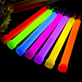 Trimming Shop Premium Neon Glow Stick, Individually Packed with Lanyard, Durable, Ultra Bright for New Year's Eve, Graduation, Camping (15.2 cm, 6