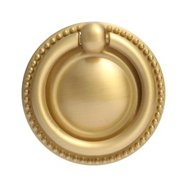 skohom 8 Pack Solid Zinc Alloy Brass Ring Pull - 2 Inch Gold Ring Pull for Modern Vintage Brass Drop Ring Drawer Pulls