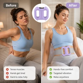 Rechargeable Ring Body Massager for Relaxation – 5-Speed Vibration Massage Tool with Strap for Home & Travel