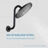 OFFO Shower Head Extension Arm 8 Inch, Matte Black S