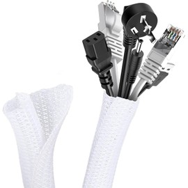 AiQInu 6 m Cable Protector, Self-Closing, 13-22 mm Cable Tube, Flexible, Cut to Size Woven Cable Sheath, Cable Sheath for Desk, TV, PC Floor