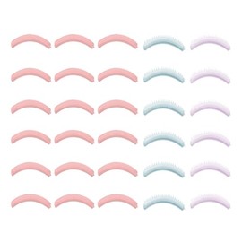 Lumbor37 30 Piezas Repuesto Para Rizador de Pestañas, Rizador de Pestañas Almohadillas de Repuesto de Goma, Dos Tipos de Almohadillas de Recambio(Rosa y Colorido)
