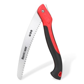 HURRICANE 10" Folding Hand Saw, SK5 Steel Blade with Triple-Cut Razor Teeth – Portable Foldable Pruning Saw for Tree Trimming, Camping, Bushcraft & Gardening, Non-Slip Ergonomic Handle