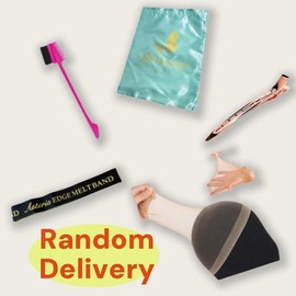 Asteria Hair Gifts With HD Wig Cap & Elastic Band & Brush & Stain bags & Duck Bill Clips:_Elastic Band