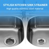 Qinglele 2pcs Kitchen Bathroom Sink Strainer, Stainless Steel Drain Filter,