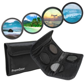 PremGear 49mm 5-in-1 Lens Filter Kit Includes; UV (Ultraviolet) Filter, ND8 Filter, Warming Filter, CPL (Circular Polarizer) Filter for Camera Lenses with 49mm Size Threads + Lens Filter Case