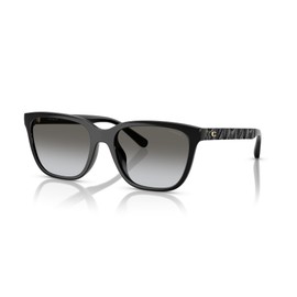 Coach Women's HC8429D Square Sunglasses, Black/Grey Gradient, 56 mm