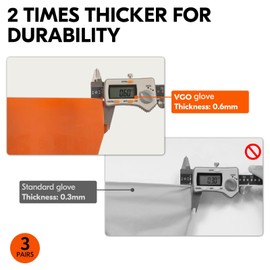 Vgo... Reusable Dishwashing Gloves,Kitchen Gloves For Washing Dishes,Rubber Cleaning Gloves,Extra Thickness,Long Sleeves Household Gloves(1 Pair,S, Orange,RB2186)