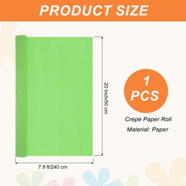 sourcing map Crepe Paper, 7.9ft Long 20 Inch Wide Bright Green Crepe Paper Roll for Streamers Party Decorations, Graduation Party Supplies, DIY Crafts(Pack of 1)