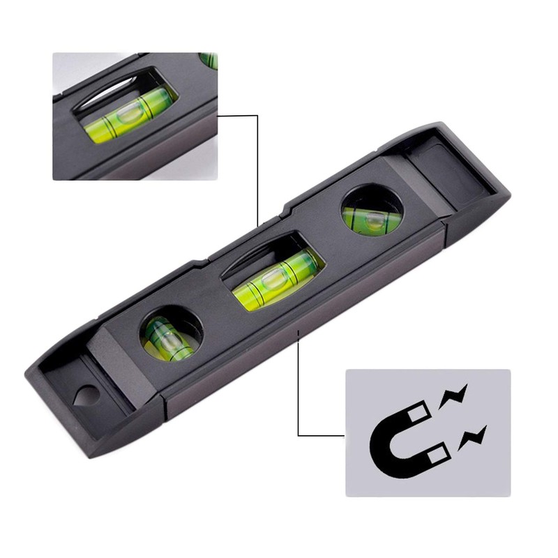 2pcs Magnetic Spirit Level 3 Bubble Level 230mmTorpedo Magnetic Gradienter