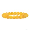 Frosted Yellow Agate Gemstone 10mm Round Beads Stretch Bracelet 7