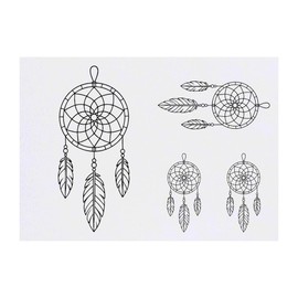 4 x 'Dream Catcher' Temporary Tattoos - Water Resistant, Skin-Safe, Non-Toxic Transfers, Mixed Sizes (TO00085582)