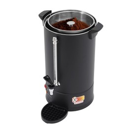 Commercial Coffee Urn, 1500W Stainless Steel Hot Beverage Dispenser Hot Water Urn 15L with Water Collecting Tray (Black)
