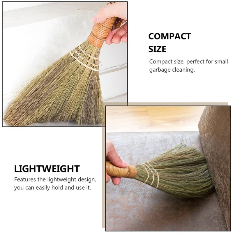 LIFKOME Portable Desk 2Pcs Indoor Grass Broom Whisk Broom Thai