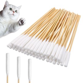 100 Pcs Large Cotton Swabs 6 Inch Dog Ear Swabs with Bamboo Handle for Dogs Soft Cotton Gentle and Lint-Free Dog Ears Clean Tips for Ear Cleaning Pet Care