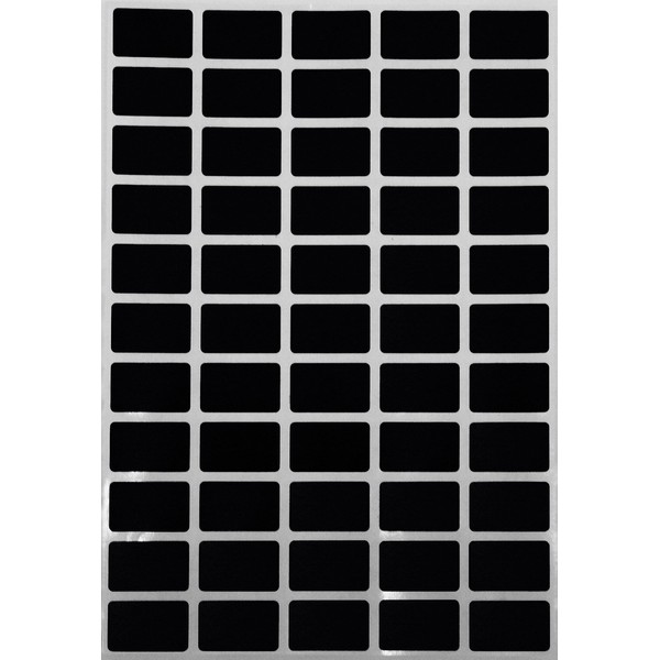Black Removable Rectangle Sticker 2.55cm x 1.6cm- Color coding Rectangular