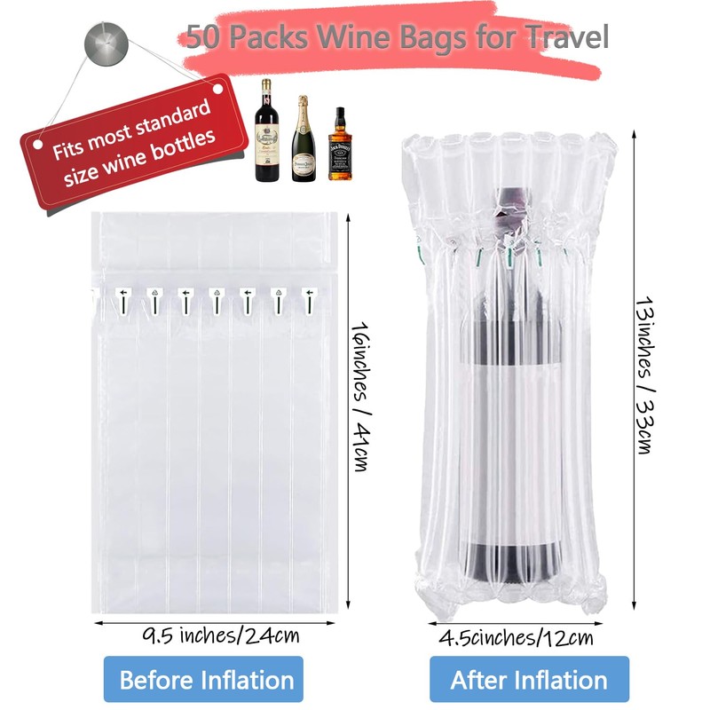 Wine Bottle Travel Protector Bags,50pcs Packaging Air Bags with Air
