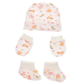 Kisangel 1set Cotton Hat Scratch Gloves and Foot Covers Newborn Cotton Outfit for Wind and Warmth Accessories Lion Set