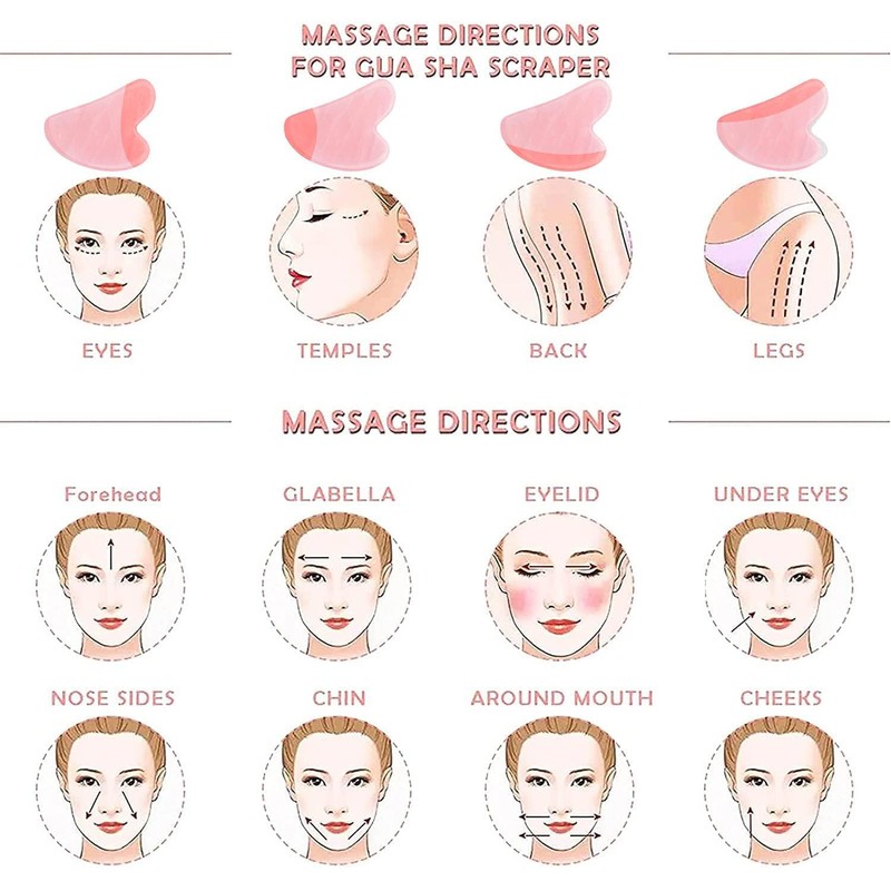 Gua Sha Stein für Gesicht & Körper GuaSha (Pink)